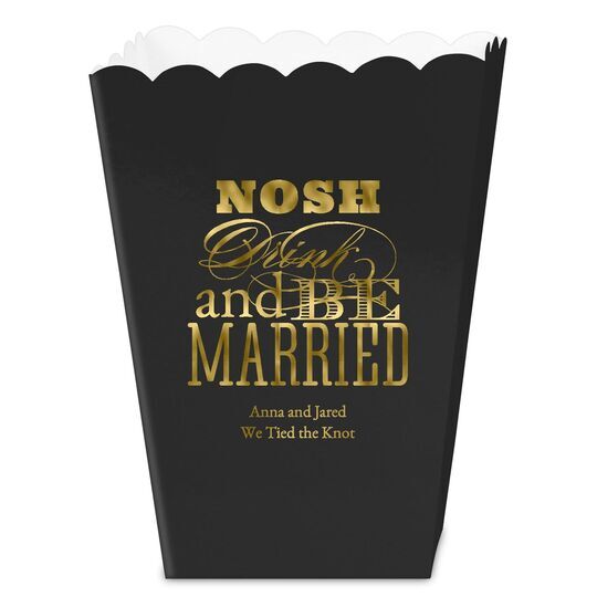 Nosh Drink and Be Married Mini Popcorn Boxes